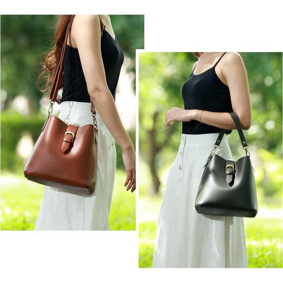 Water-Resistant Red Vegan Leather Bag - Stylish Women's Small Shoulder Handbag - Picture 7 of 7